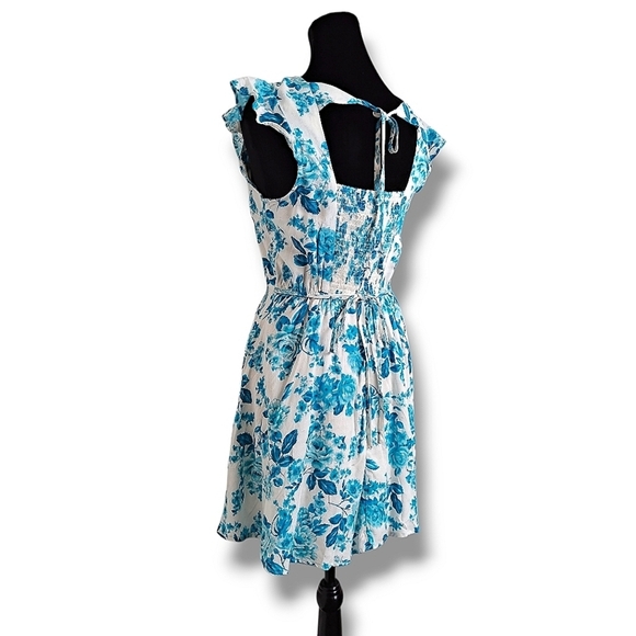 Band of the Free Ithaca Blue & White Floral Print Mini dress Size XS - Picture 7 of 12